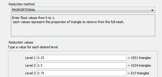 The Generate LOD settings wizard